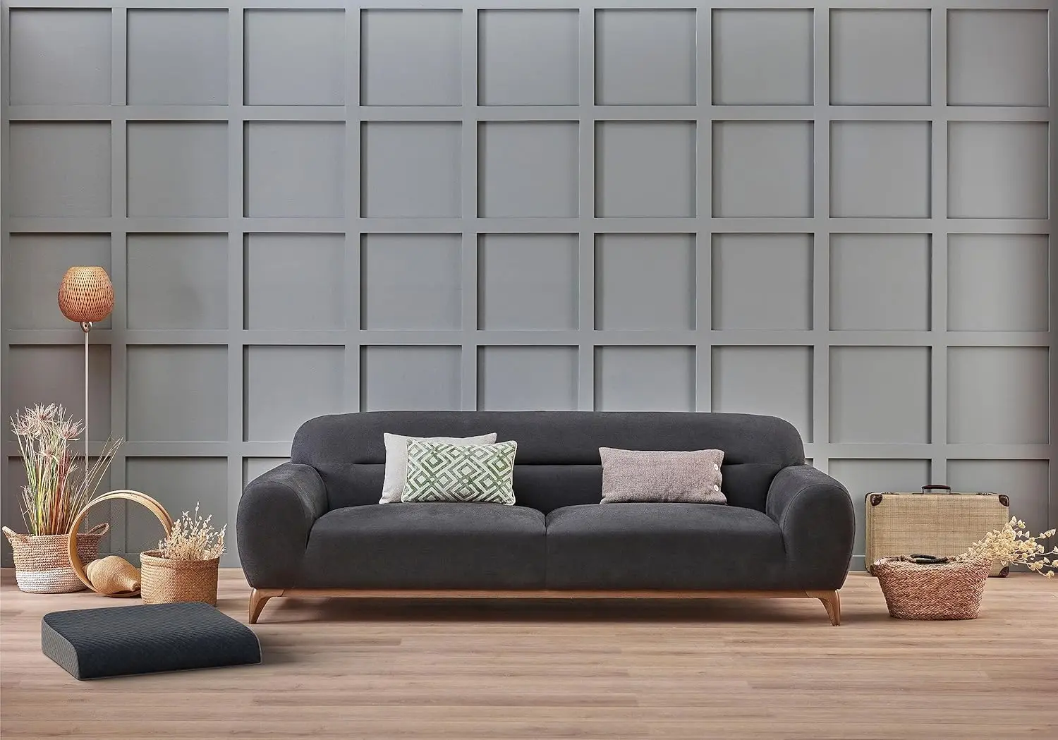 Extra Large Seat Cushion Stylish Plush Velvet Cover XL Memory Foam for Office Chair, Floor Pillow Back Pain Coccyx Bruise