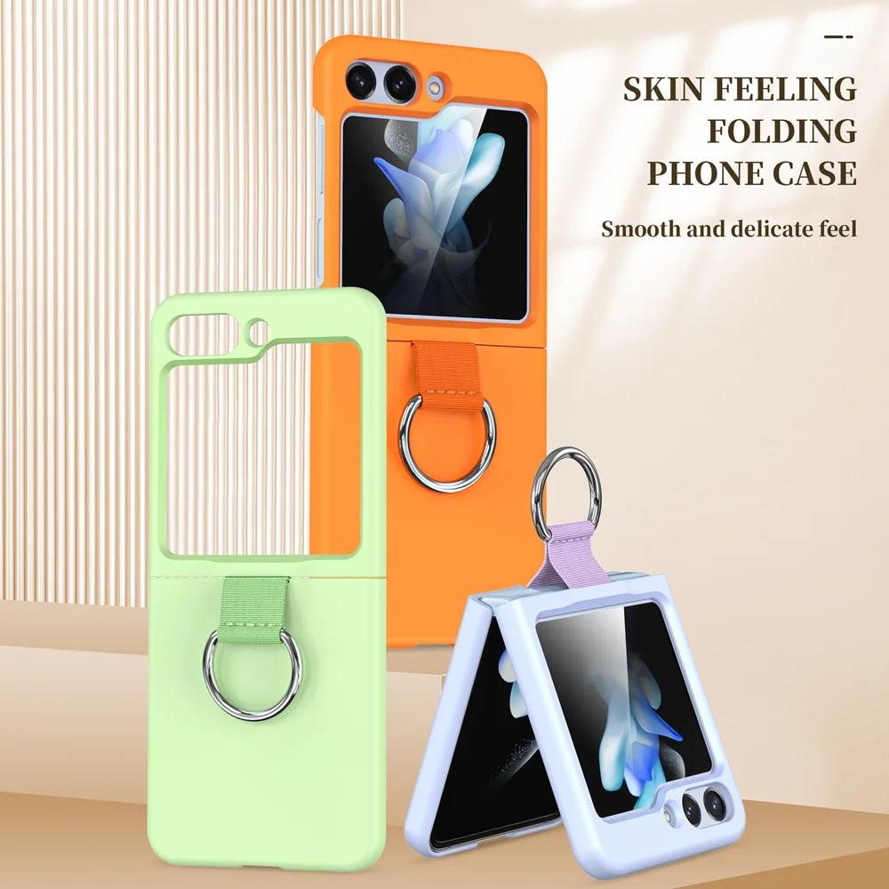 Matte Solid Color Ring Holder Shockproof Silicone Case - Korean Style