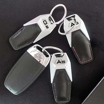 Zinc Alloy Leather Car Keychain Key Ring for Audi A4 A5 A6 A7 A1 A2 A3 ...
