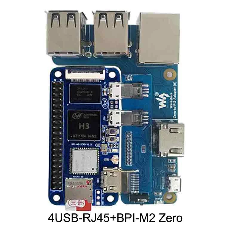 

Плата Waveshare с адаптером интерфейса 3B для Pi3 Bpi0 4USB HUB RJ45 HAT