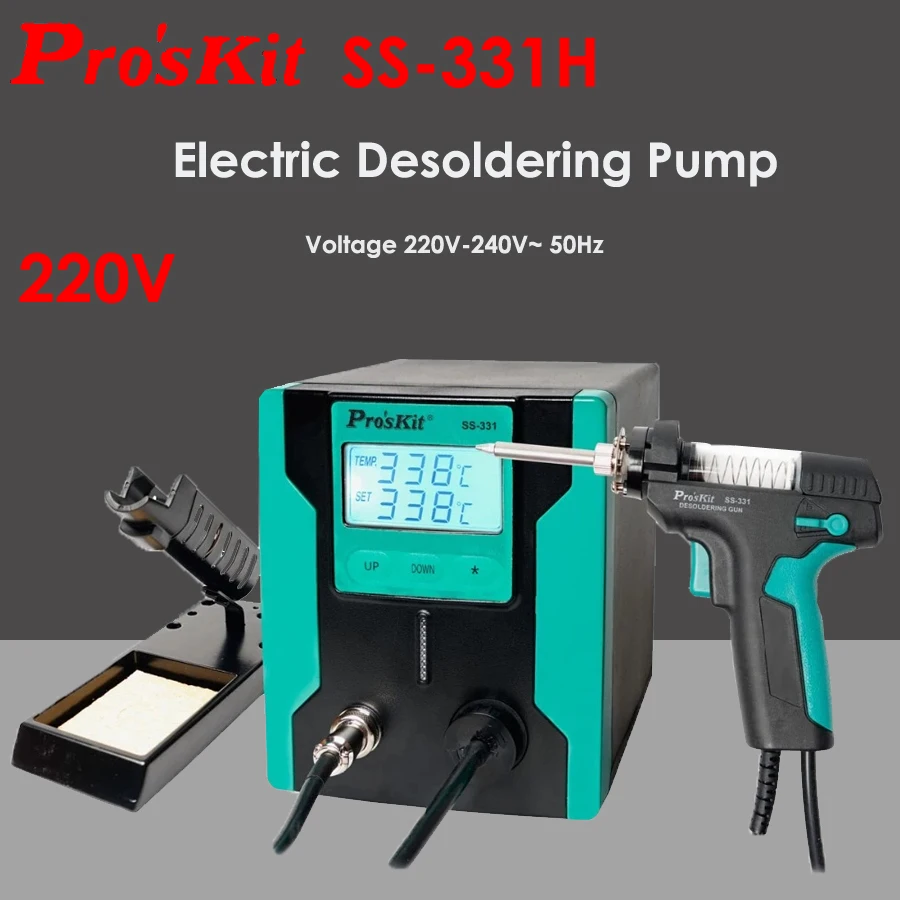Pro'sKit SS-331 Electric Desoldering Gun Anti-static High Power Strong Suction SS-331H SS-331E Desoldering Pump Gun PCB Repair