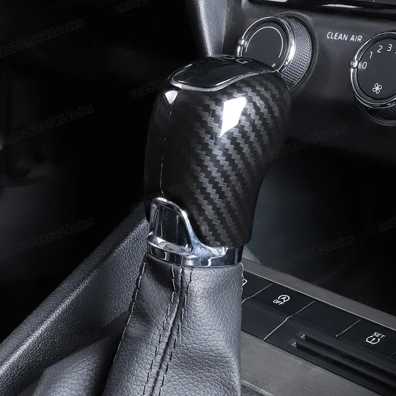 

carbon fiber car gear shift knob lever post cap cover trims for skoda octavia 2013 2014 2015 2016 2017 2018 2019 a7 a5 mk3 auto