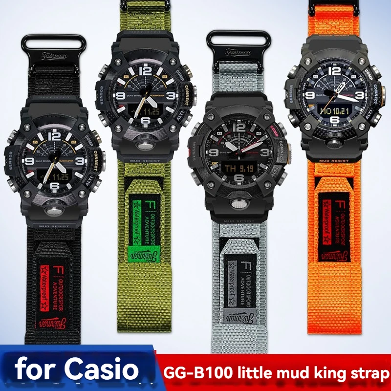 Rugged Nylon Canvas Strap - Military Style Outdoor Watch Band for CASIO G-Shock Mudmaster