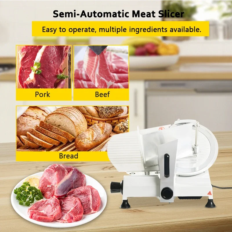 Cutter Meat Machine Carbon Steel Blade Electric Deli Meat Cheese Food Ham Slicer Commercial / Chopped Meat Machine 3
