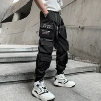 2022 Techwear Style Multi Pockets Cargo Pants Man Vintage Punk Hip Hop Pants Ribbon Casual Joggers Streetwear 2