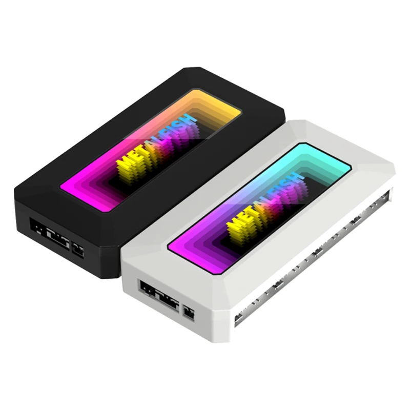 Metalfish-argb Fan Hub Splitter com Led Light Strip Controle Remoto Pwm para Refrigeração do Computador Sync Cpu Radiator 5v 3pin - Imagem 3