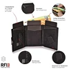 YE TREE Slim Aluminum Metal Wallet for Men Zipper Credit Card Holder RFID Genuine Leather Pop up Wallet for Cards and Coins Man 3