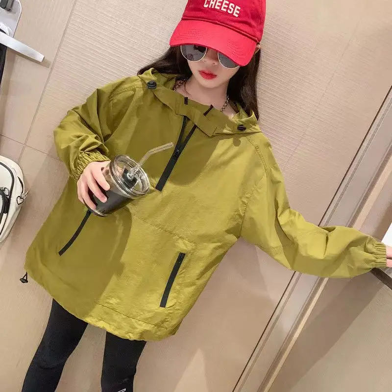 

2023 New Korean Children's Clothing Autumn 4-12T Spring Autumn Pullover Coat Thin Jacket Baby Girl Coats Kids Jackets for Gi