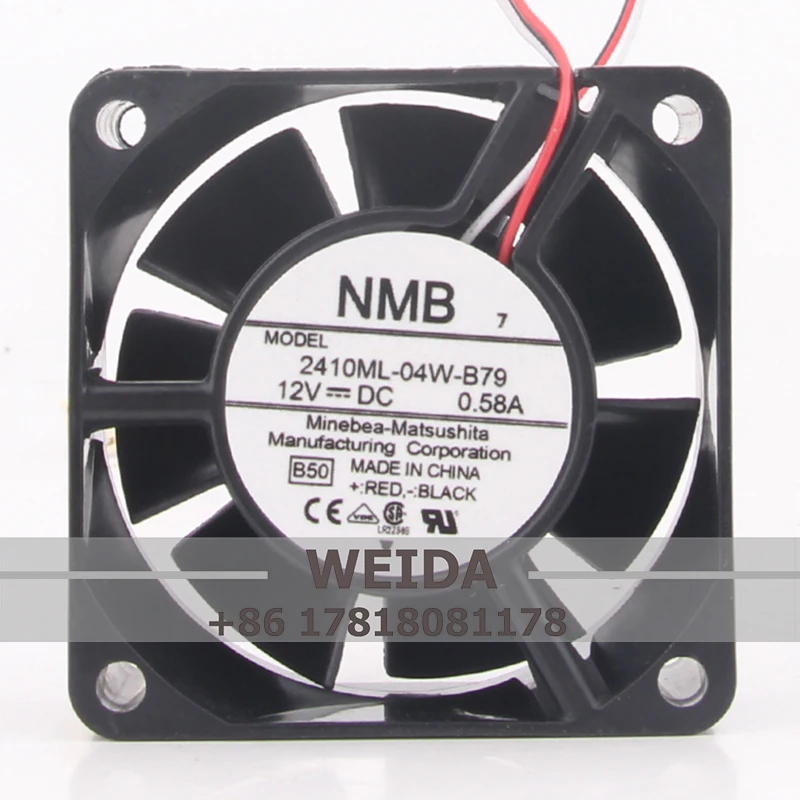 

2410mL-04W-B79 Case Fan Dual Ball Bearing for NMB 24V48V DC12V 0.58A ACEC 60x60x25mm 6CM 6025 3-wire high air volume cooling fan