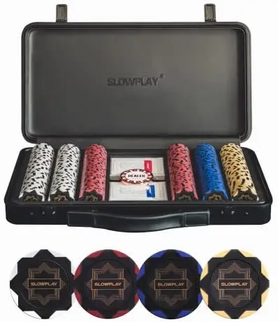 

Nash 14 Gram Clay Poker Chips Set for Texas Hold\u2019em, 300 PCS/500PCS, Blank Chips/Numbered Chips.Features a high-end Carryin