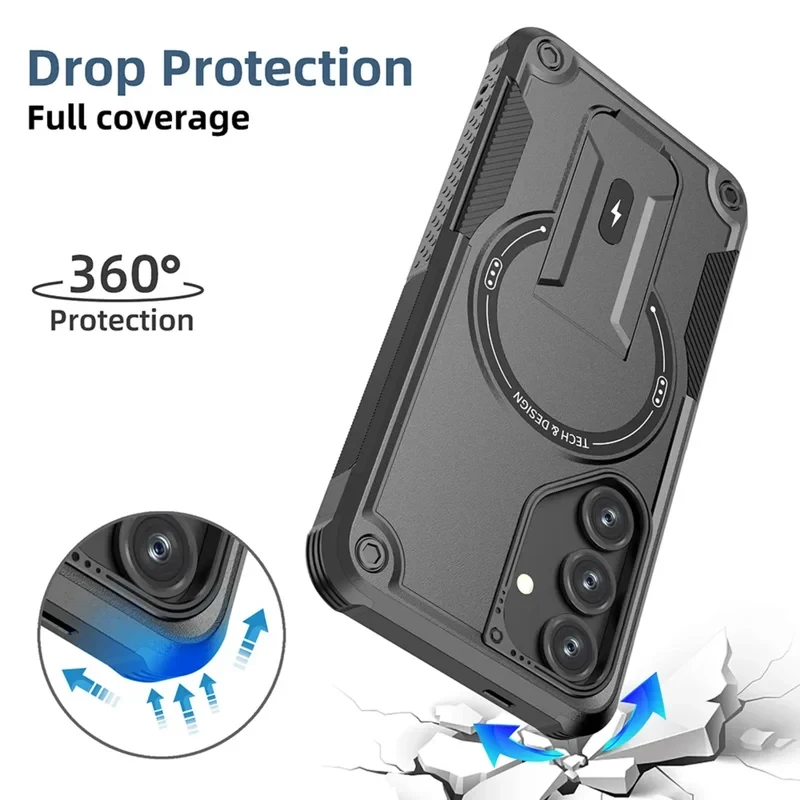 Magnetic Wireless Charging Case with Holder and Anti-Fall Protection