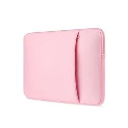 Multifunctional Laptop Protective Bag with Front Storage Pocket - 15 - 15.6inch (Light pink)