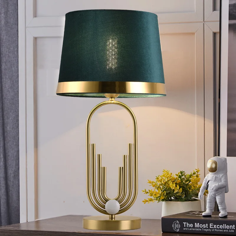 

Retro design table lamp art decoration home lighting modern fabric lampshade table lamp living room bedside table bedroom lamp