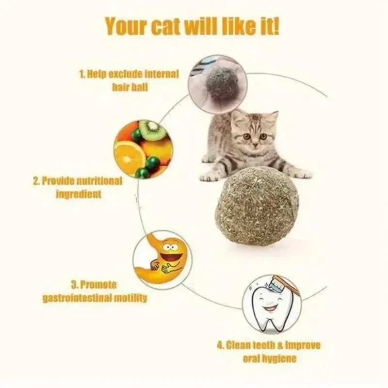 10 Pcs 15mm Healthy Natural Mint Ball Catnip Ball Playing Toy Molars Supplies Pet Snacks Cat Supplies pet toys cat toy cat mint treats