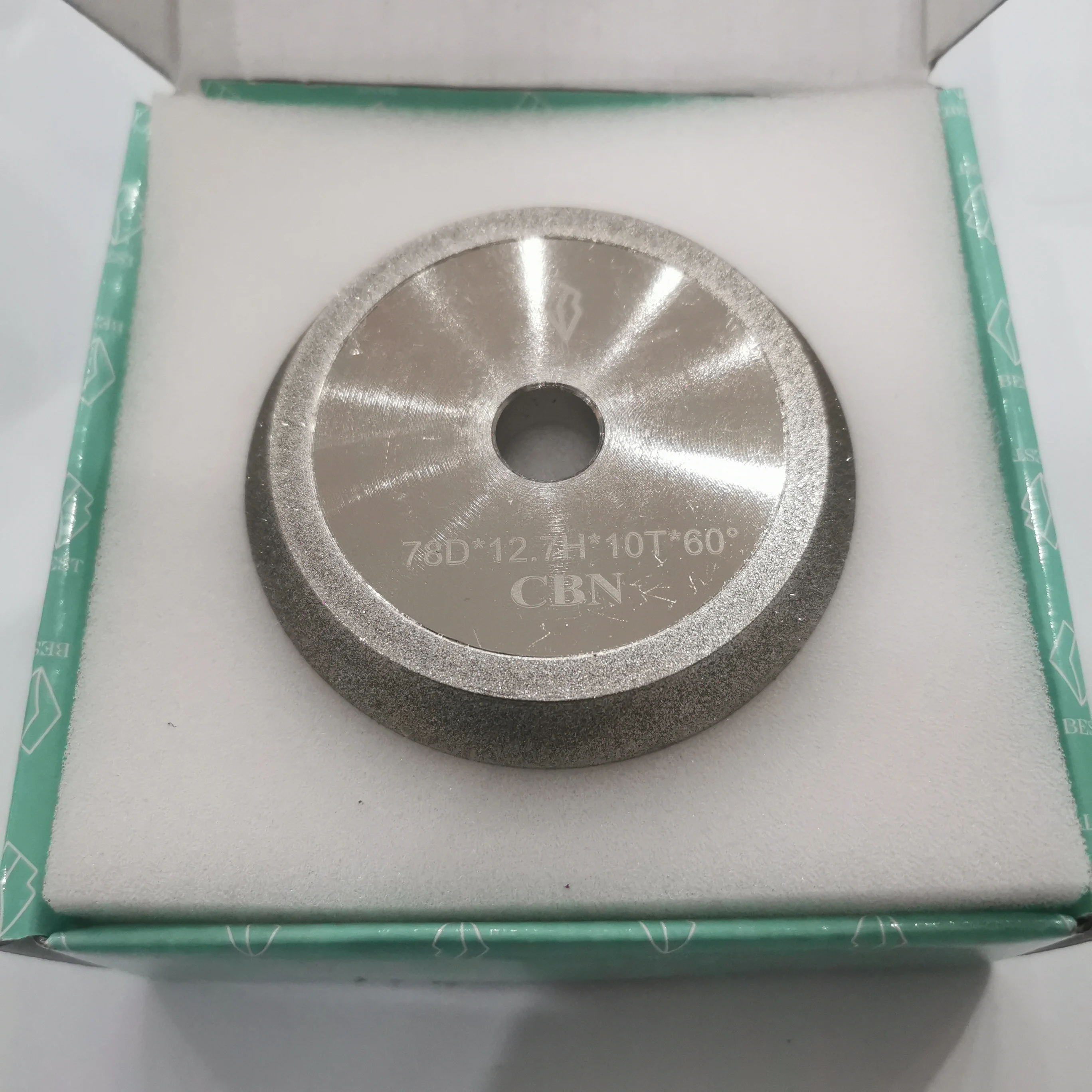 CBN SDC Diamond Grinding Wheel for Drill Bit Sharpener | 60 Degree | 78mm OD 12.7mm Arbor 10mm Thickness | 13-Type Grinder detail image 4