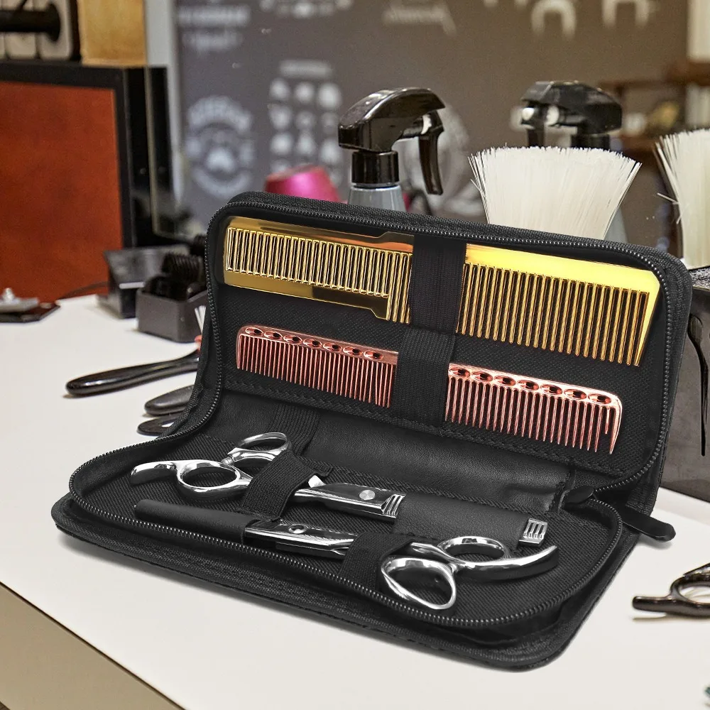 Professional Haircut Scissors Bag Universal Hairdressing Clipper Hairpin Storage Package Toolkit PU Leather Pet Shears Case