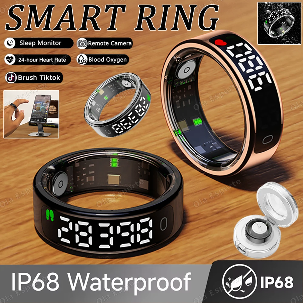 New R13 Smart Ring Men Women Display Screen Gesture Swipe