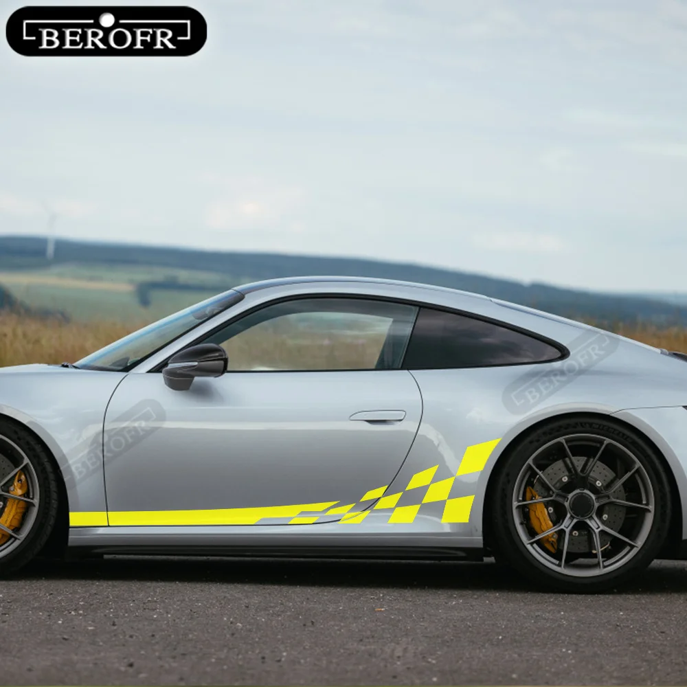 Autocollants latéraux de porte de voiture Racing Feel Style, décalcomanies,  accessoires pour Porsche 911 997 991 992 GT3 RS Turbo Carrera 4S, 2 pièces  - AliExpress