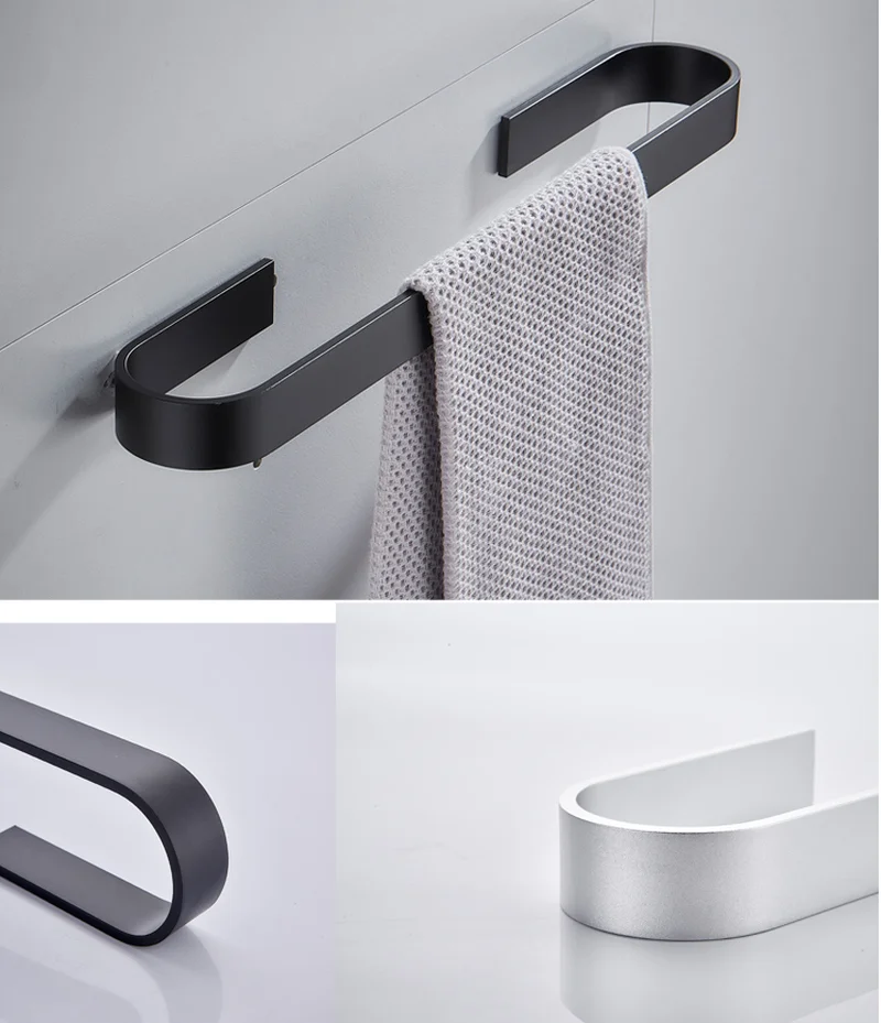Towel Rack Holder Wall Hanging Bar Storage Shelf for Bathroom