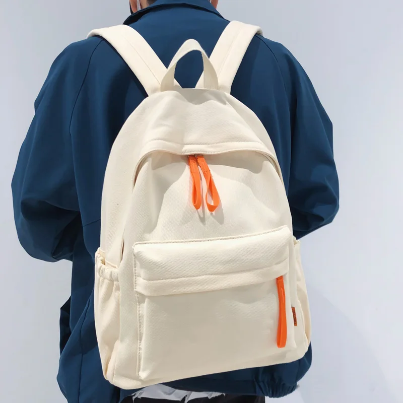 

Unisex Twill Nylon Backpack Female Solid Color Portable Travel Bag High Quality Schoolbag for Teenagers Boy Girl Preppy Bookbag