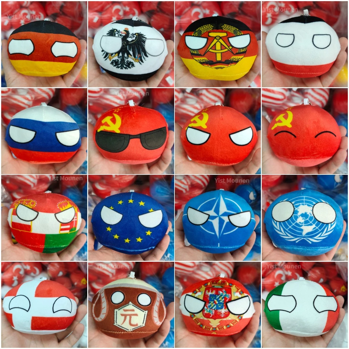 70 Styles 10cm Country Ball Plush Pendant - Adorable Stuffed Doll Toy Christmas Gift