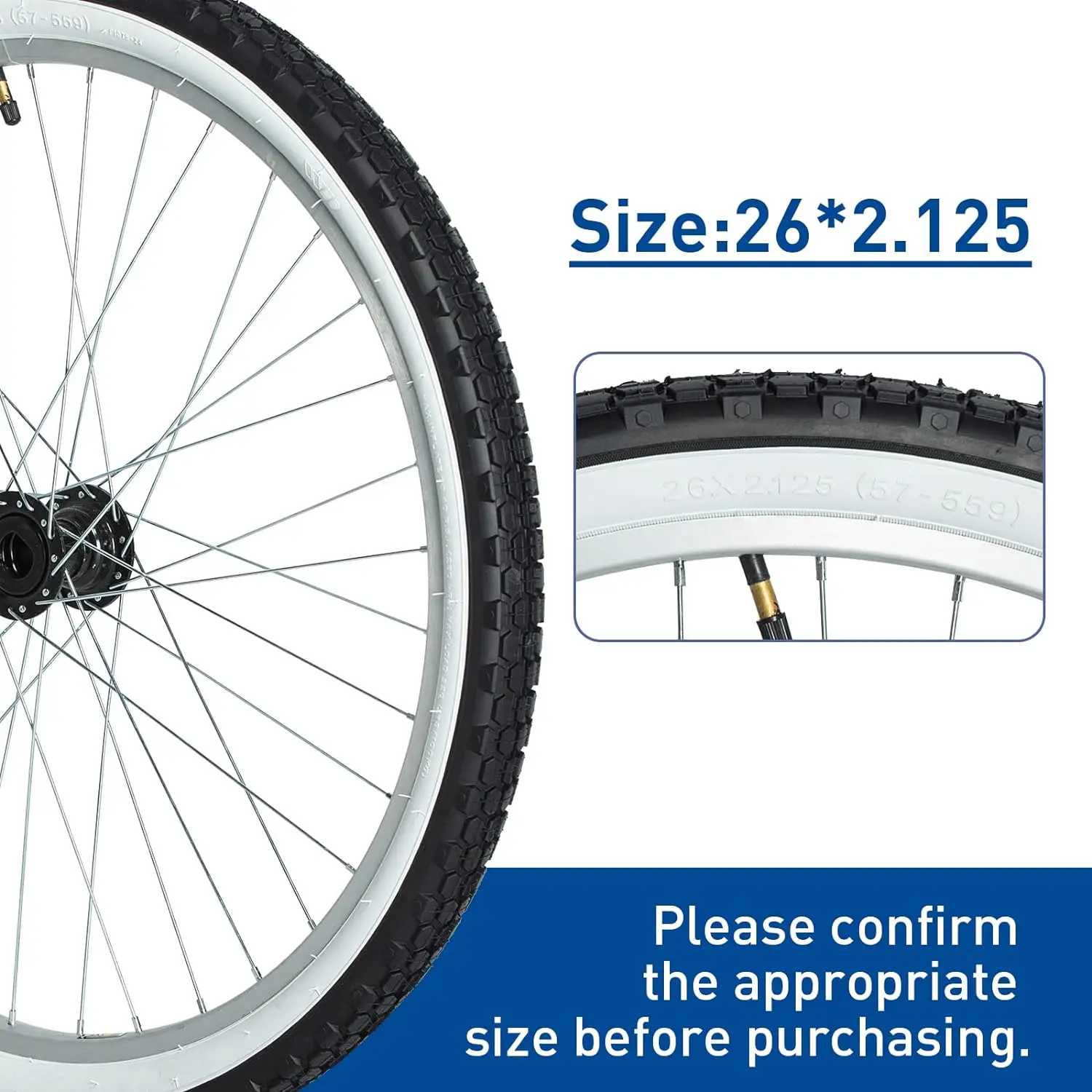 thumbnail image 2 of ZUKKA 26x1.75 MTB Bike Tire Folding Mountain BMX 2 of 9