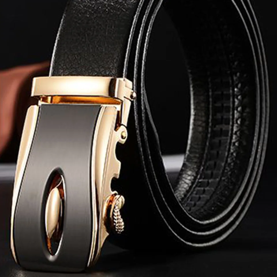 Men'S Leather Automatic Buckle Belt Fashion Youth Leisure Business Belt Korean Version Travel Versatile Cowhide Belt Male A101 women s belt pure cowhide genuine leather belt korean version simple and versatile fashion cool ins style decorative jeans belt