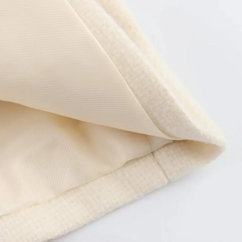 HXAO Solide Frauen Kurzen Mantel Lange Ärmel Taste Dame Mantel 2024 Frühling Herbst Neue Mode Lässig Elegante Büro Frauen Kleidung – Detail 7