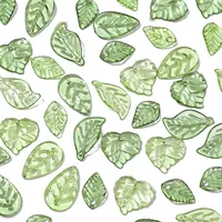 100pcs Acrylic Mini Small Tree Leaf Hand Beaded DIY Handmade Necklace Earrings Loose Bead Separated Bead Jewelry Accessory Mater 1