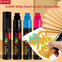 Large Capacity Acrylic Marker Pen 8MM/15MM Ultra Wide Line Width 15 Colors POP Pens Color Hand Drawn Advertising Poster Markers 1