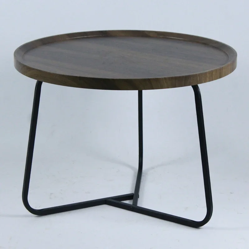 Faux marble round wood top gold coffee table with MDF for sale