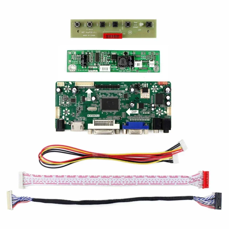 LCD LED 스크린 컨트롤러 보드 드라이버, LVDS 30 핀 패널, G185HAN01.0, G185HAN01.1, HDMI + DVI + VGA 모니터 키트, 신제품