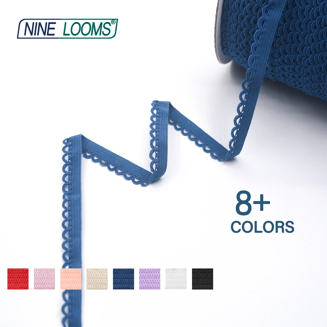 Neun Webstühle Picot Loop dekorative Spitzen besatz Gummibänder 3/8 "10mm Rüschen Spandex Gurtband Unterwäsche Dessous Nähen Handwerk 2 5 10 Yard – Detail 6