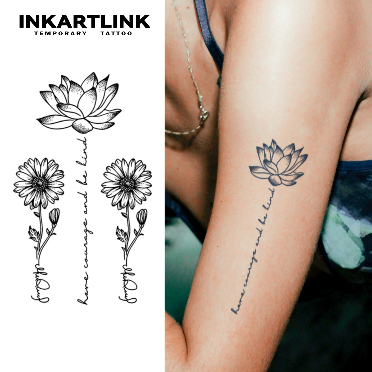 Temporärer Sonnenblumen-Tattoo-Aufkleber, wasserfestes magisches Tattoo,  hält bis 15 Tage langes Fake-Tattoo, semi-permanentes Tattoo. - AliExpress, image size:1200x1200