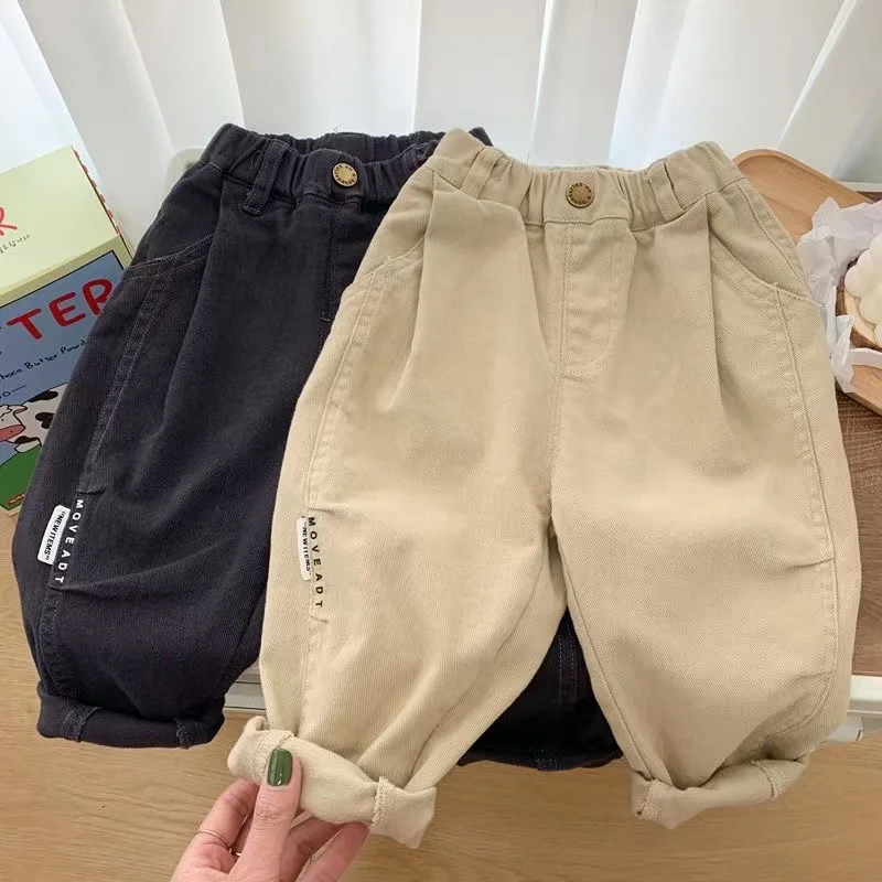 

Boys' Pants New Western Style Children's Spring and Autumn Versatile Long Pants Handsome Children's Korean Elastic Casual Pants