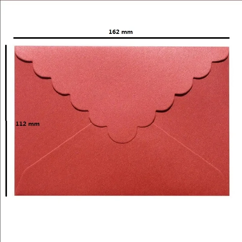 10pcs Pearlescent Envelope Pure Color Wave Pattern Triangle Red Pink Card Christmas Gift Party Supplies Student Stationery kraft paper envelopes mailing envelopes mini envelopes window envelopes gift card envelopes