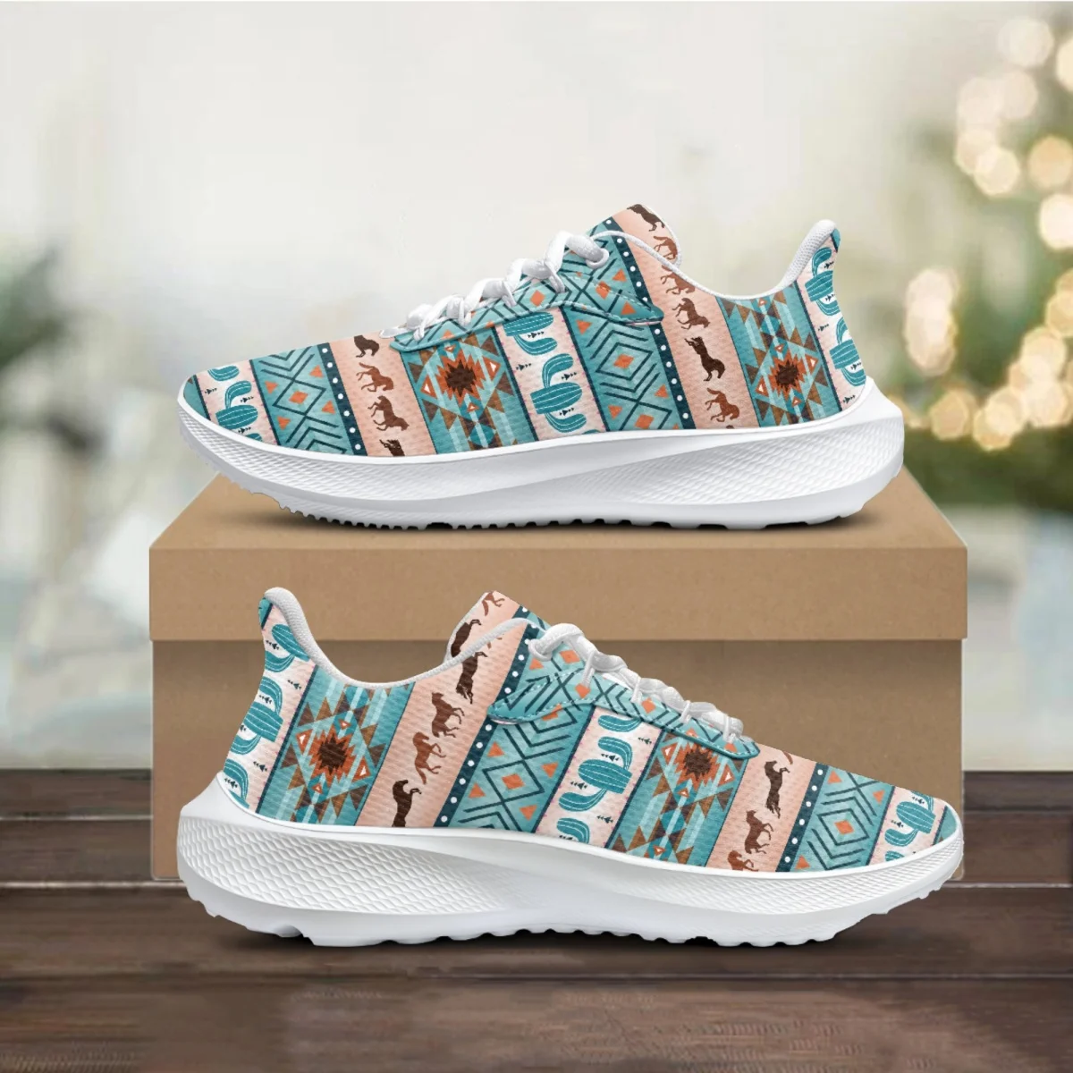 

New African Tribal Tattoo Pattern Autumn Sneaker Outdoor Travel Breathable Unisex Shock Absorbing Running Shoe Print On Demand