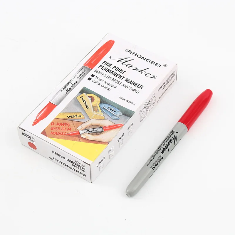 Eco Safe 12-Piece Precision Permanent Markers - Quick Dry, Waterproof, Smudge-Proof