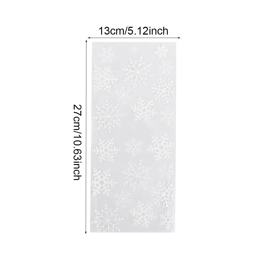 Christmas Gift Bags 50PCS Gift Pouch Party Supplies Snowflake Transparent Christmas Candy Bags Baking Packaging Cookies Storage Cellophane