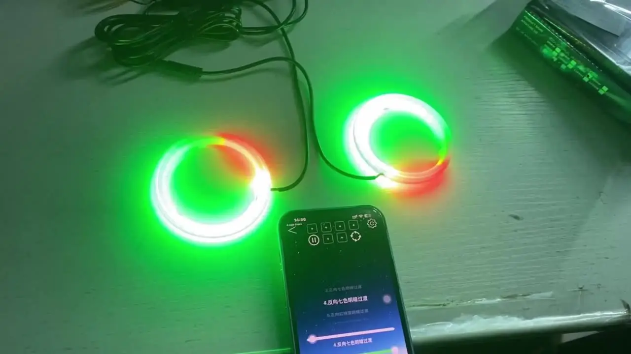 2 шт. RGB светодиодный светильник ангельские глазки дневные ходовые фары с