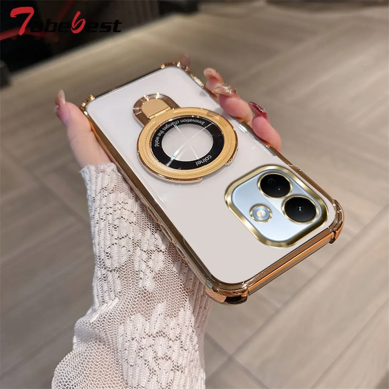 Clear Shockproof Magnetic Bracket Case with Soft Silicone Cover