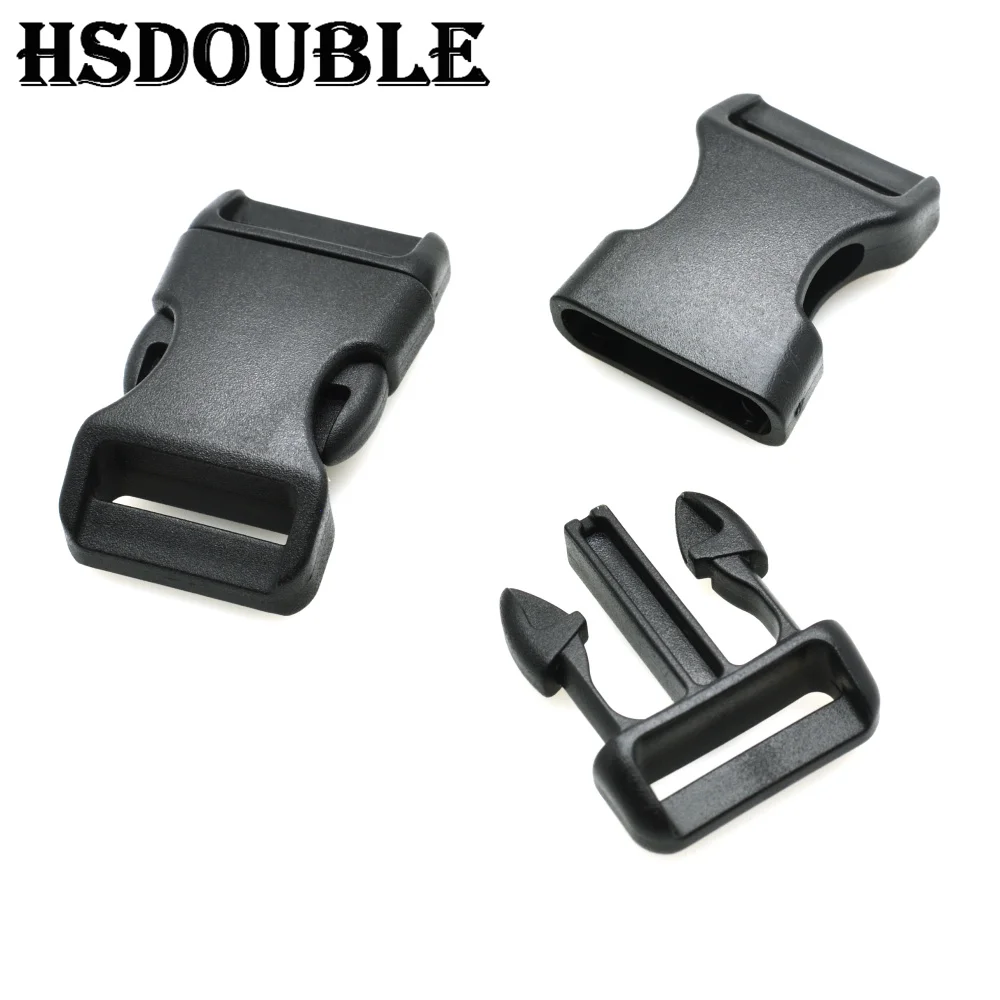 Plastic Side Release Buckle 10 Pcs/Pack 3/8"5/8"3/4"1" Contoured Curved Side Release Buckles For Bag DIY Webbing Straps Paracord Bracelet
