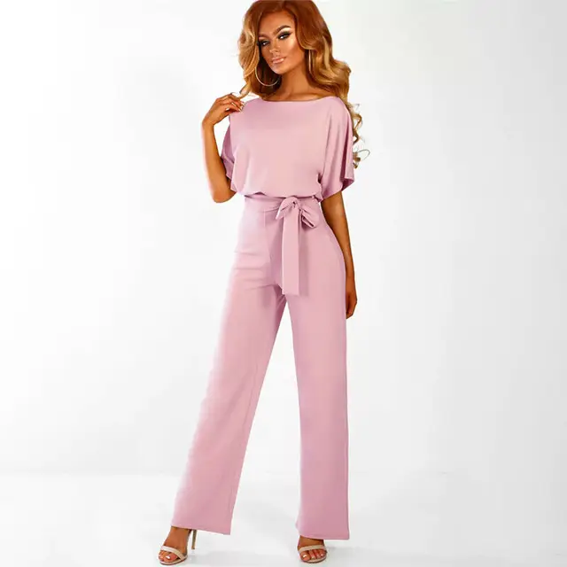 Womens Short Sleeve Jumpsuit Romper 