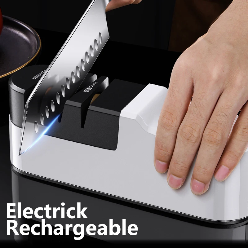 USB Electric Knife Sharpener Automatic Adjustable Rechargable Kitchen