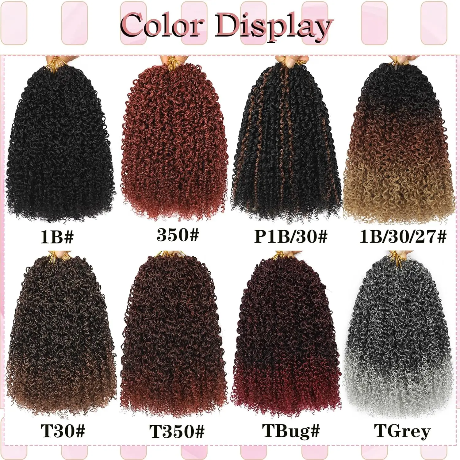 Yanky Twist Crochet Hair 8/12 Inch 1/8Packs Bohemian Passion Twist Spring Mini Twist Crochet Hair for Black Women Synthetic Hair 5