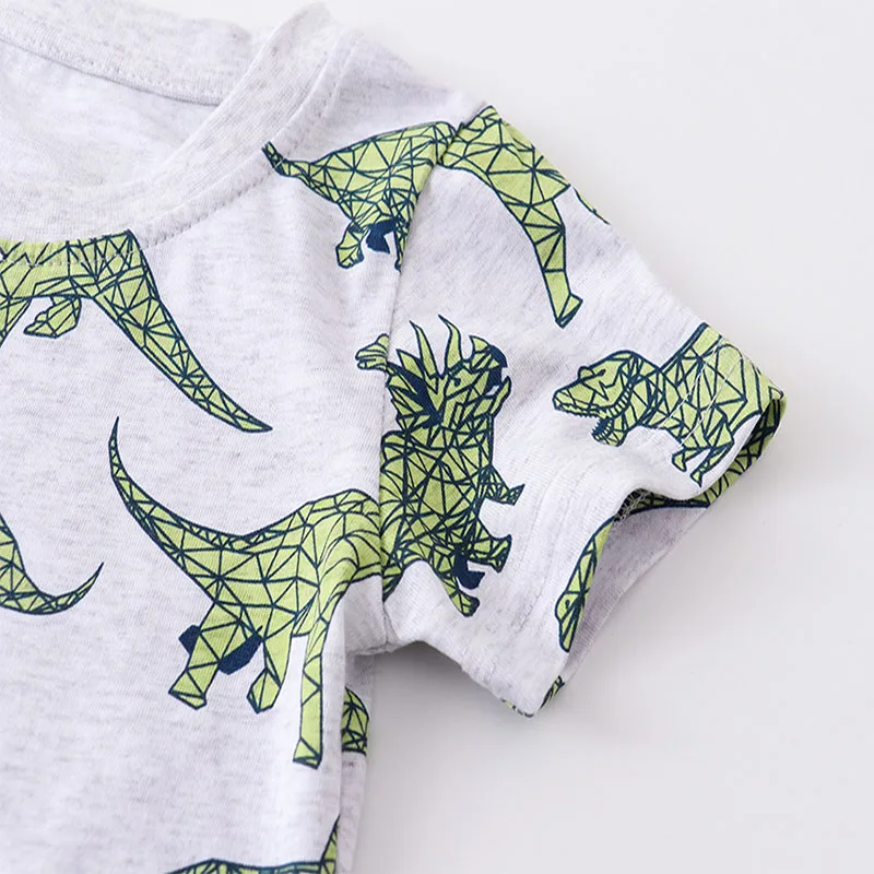 2025 Summer New Kids Clothes Toddler Baby Boys Wear Tees Cartoon Dinosaurs T Shirts Children's Clothing