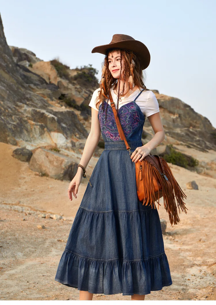 Vestidos Largos Vestido Tejano Mujer Vestido Vaquero De Verano