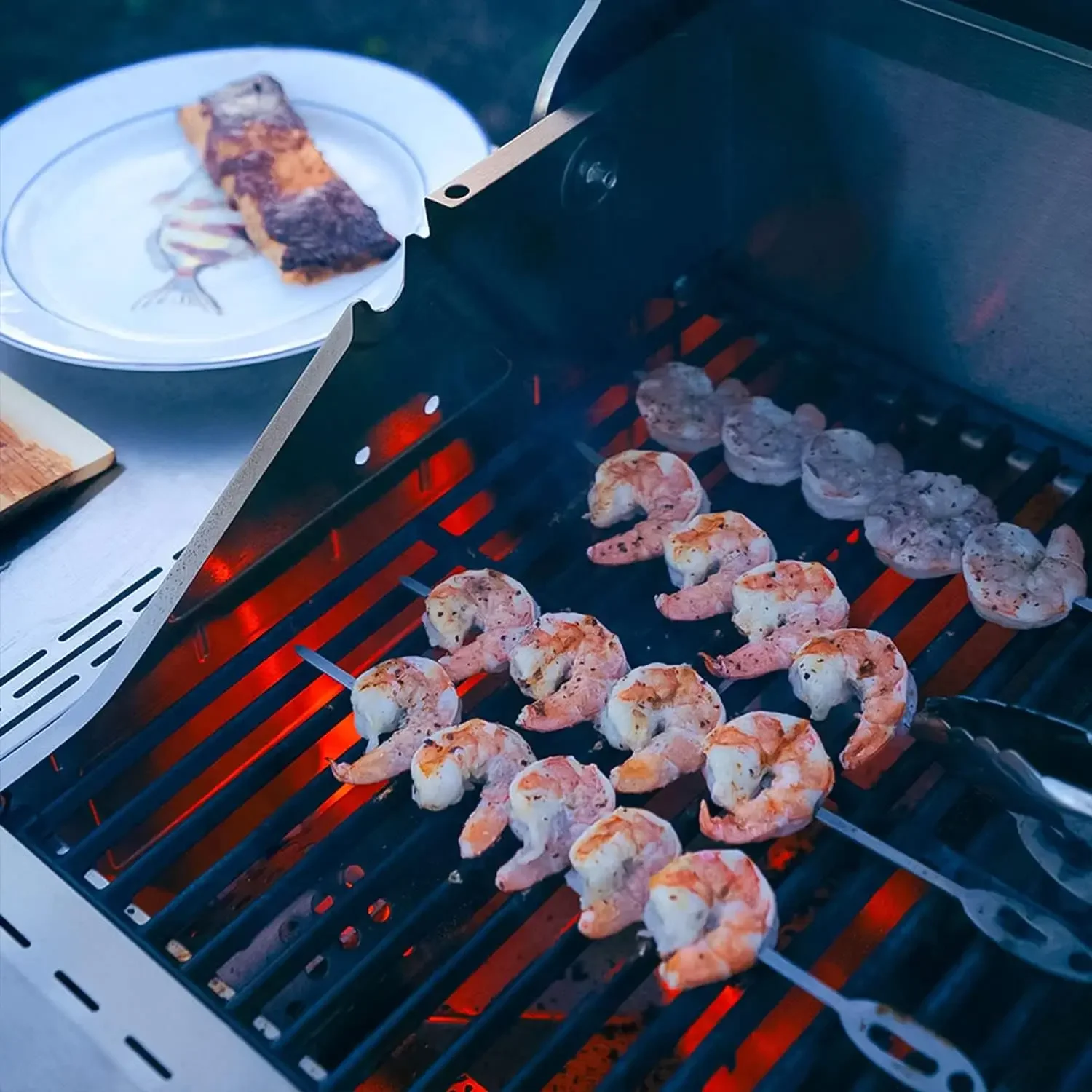 Monument Grills Larger 4-Burner Propane Gas Grill Stainless Steel Heavy-Duty Cabinet Style with Knob Controls & Side Burner 4