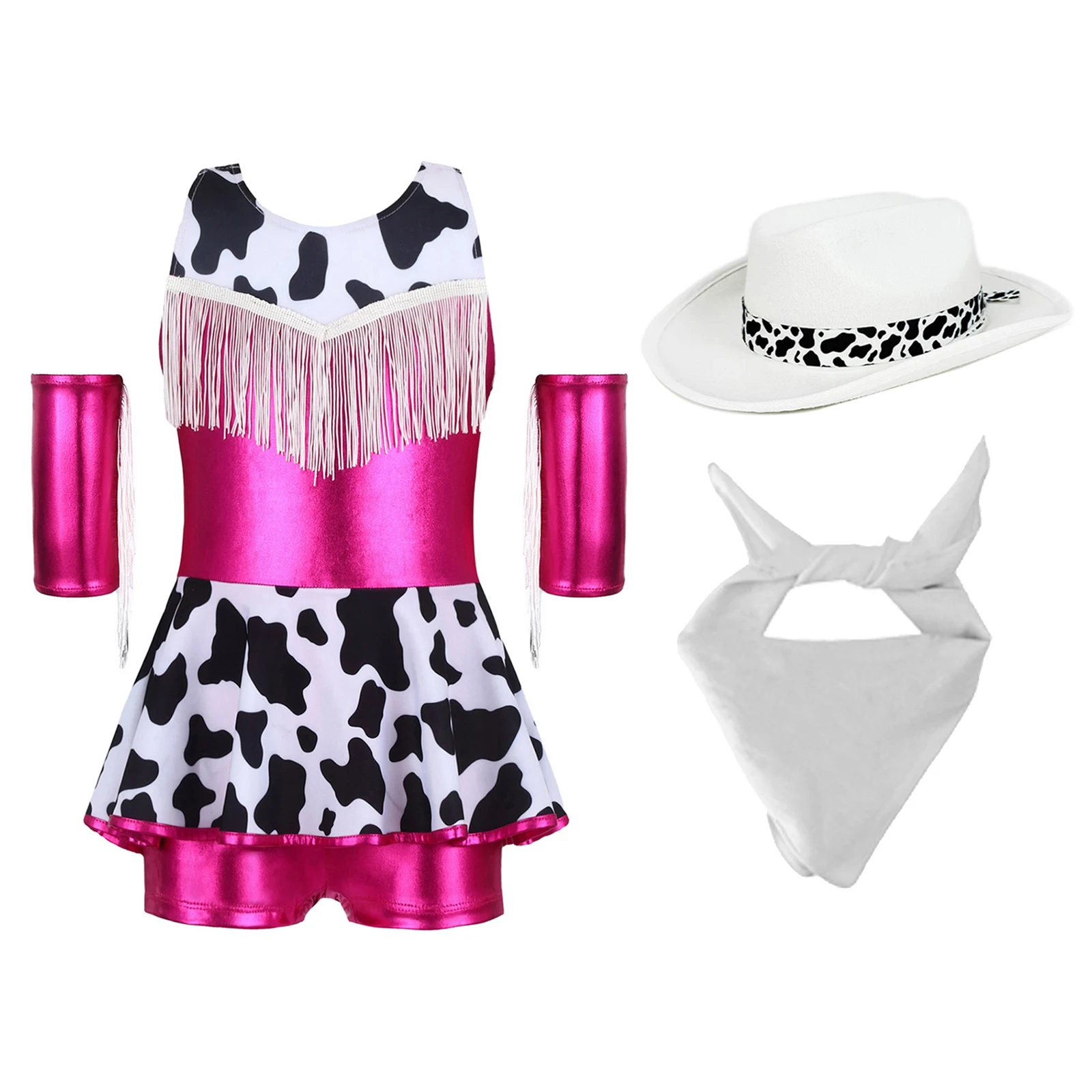 Déguisement Cowgirl Fille Métallisé avec Chapeau et Bandana – photo 14