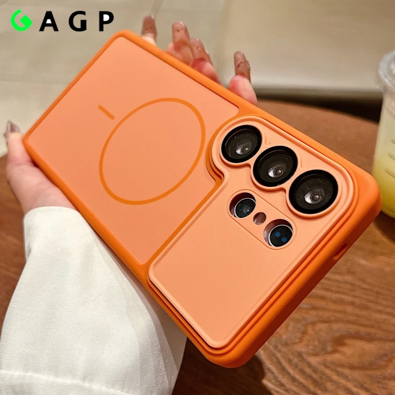 Luxury Large Lens Protection Matte Case with MagSafe Charge